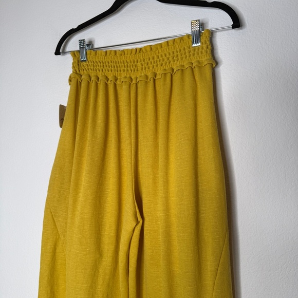 Free People Beach Mustard Balloon Harem Pants Ruched Ankles Pockets NWT Size XS - Picture 5 of 9